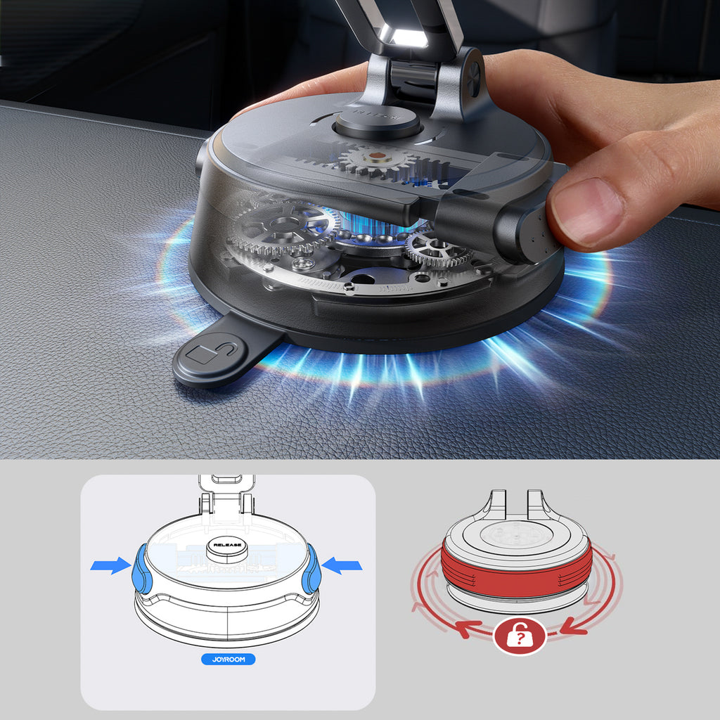 Joyroom JR-ZS51 magnetinis automobilinis laikiklis su siurbtuvu priekinio stiklo arba prietaisų skydeliui - juodas --...