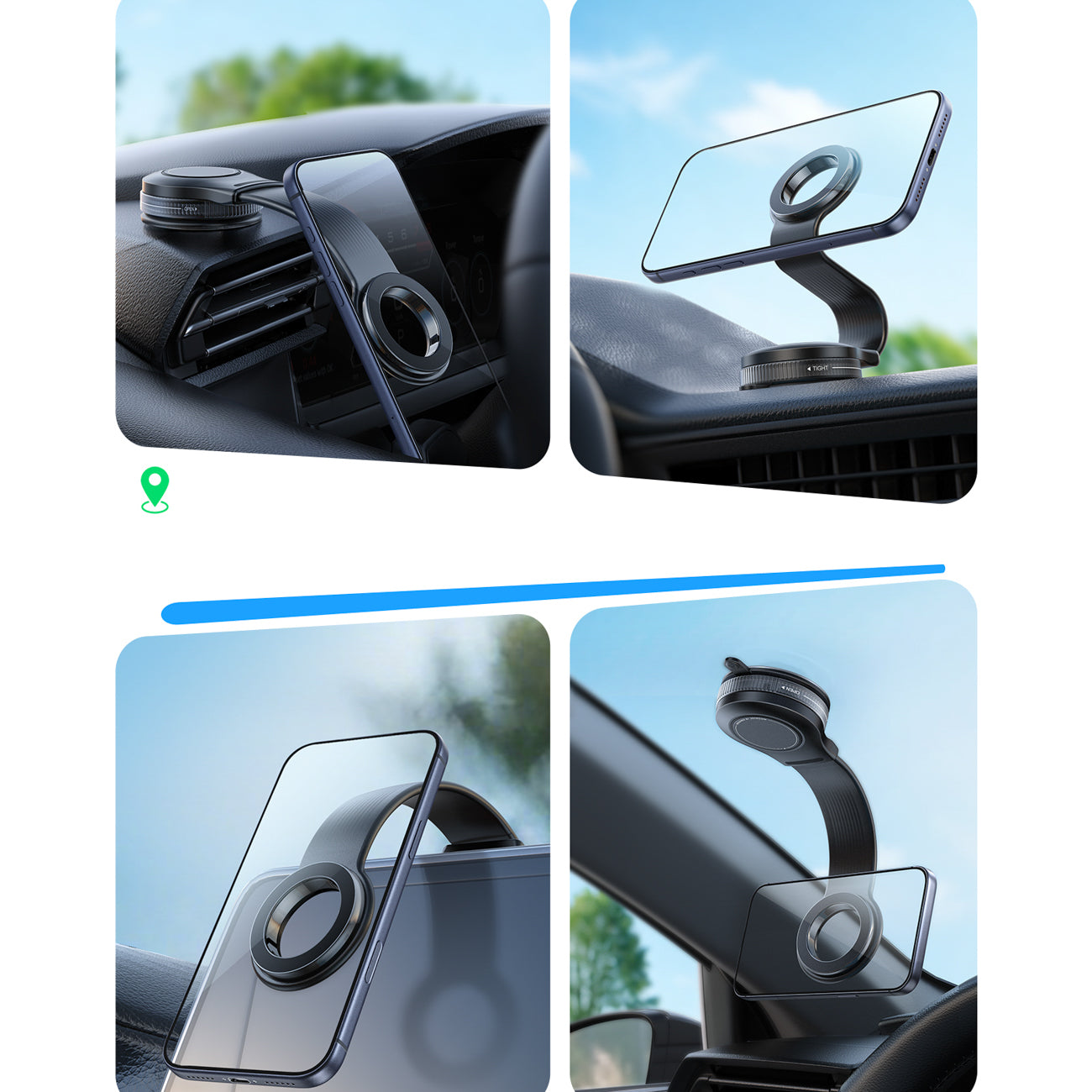 Joyroom JR-ZS518 lankstus magnetinis telefono laikiklis - juodas -- Cell phone holders