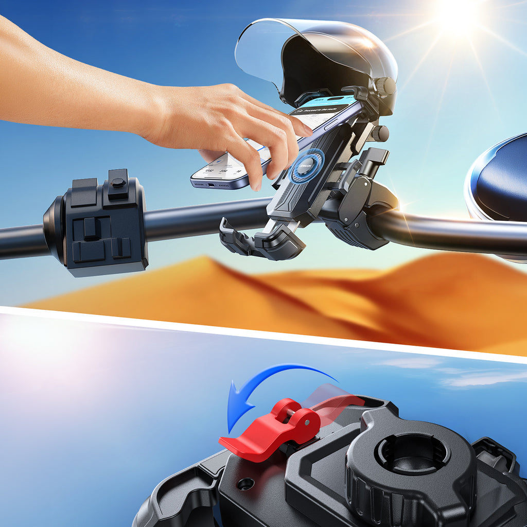 Joyroom JR-ZS526 Dviračio laikiklis su automatiniu skydeliu nuo saulės - juodas