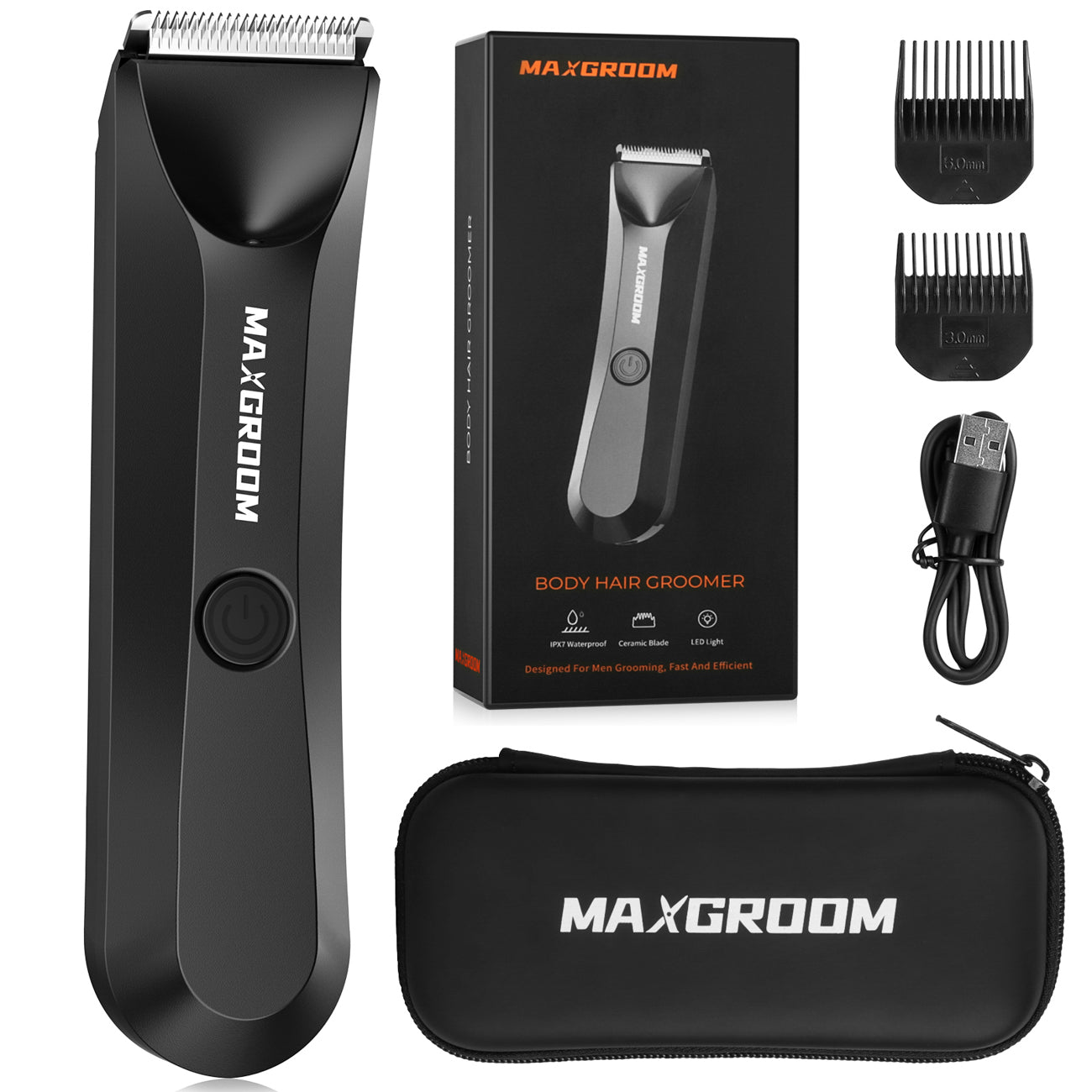 MAXGROOM RFCD-9087 daugiafunkcis trimmeris su LED apšvietimu - juodas -- Hair Clippers & Trimmers