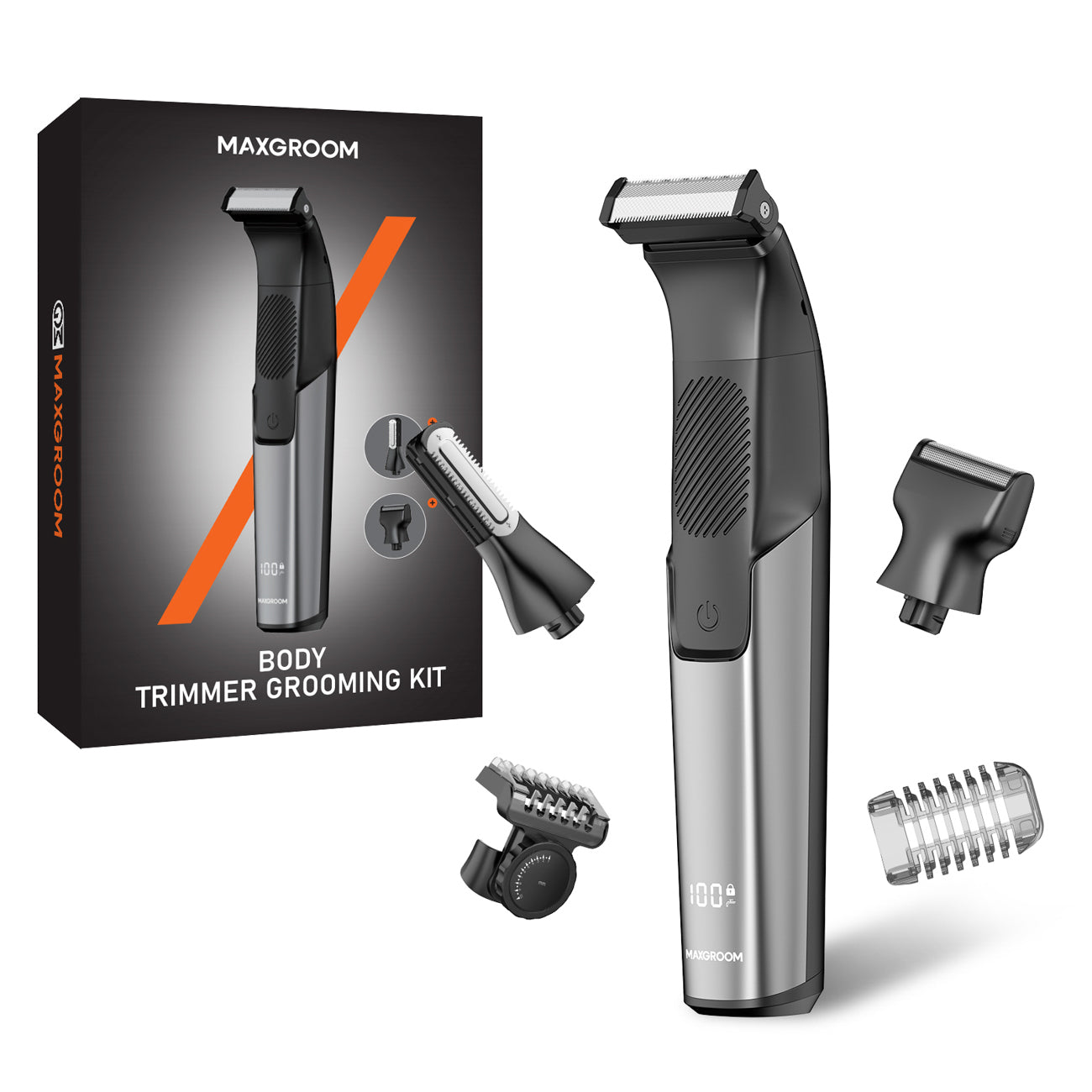 MAXGROOM JK-319 daugiafunkcis trimmeris su keičiamais antgaliais - juodas -- Hair Clippers & Trimmers