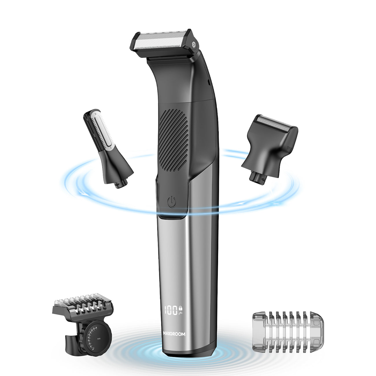 MAXGROOM JK-319 daugiafunkcis trimmeris su keičiamais antgaliais - juodas -- Hair Clippers & Trimmers