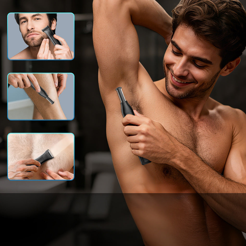 MAXGROOM JK-319 daugiafunkcis trimmeris su keičiamais antgaliais - juodas -- Hair Clippers & Trimmers