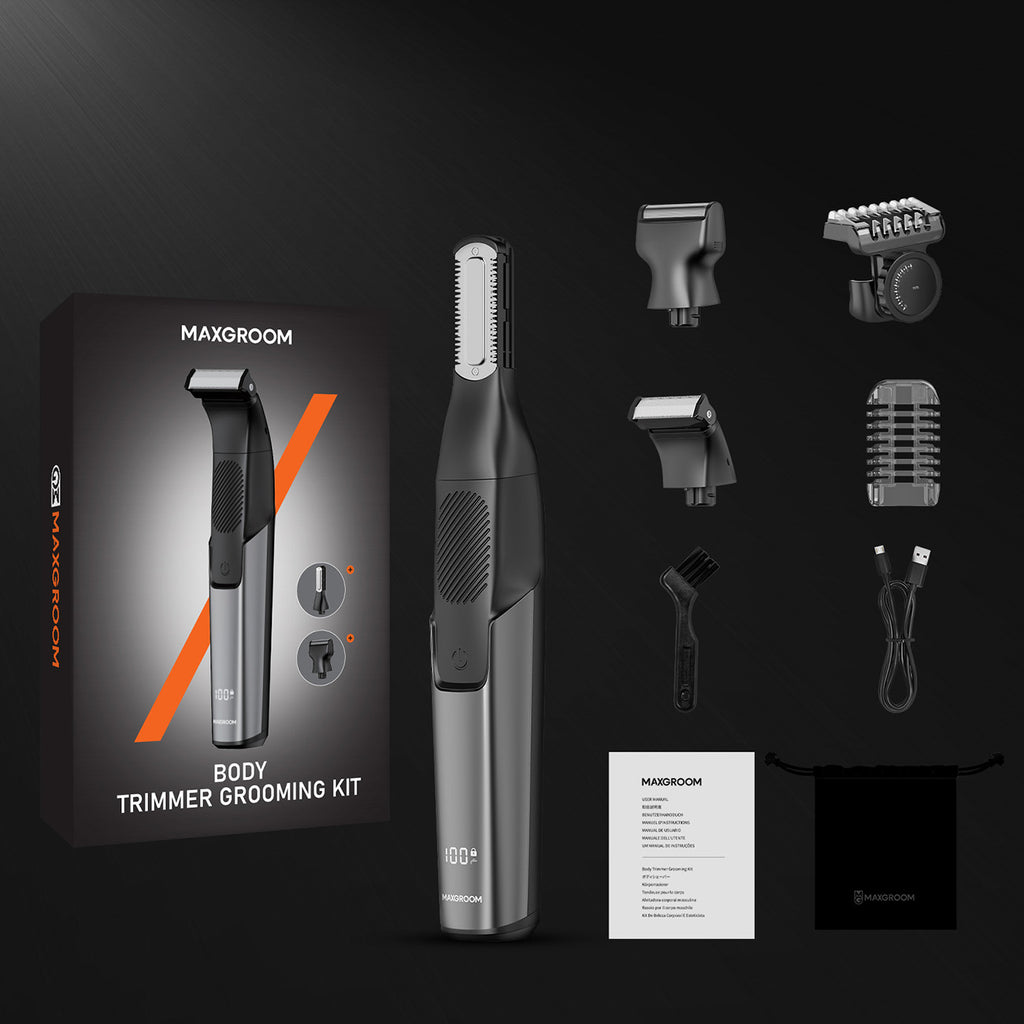 MAXGROOM JK-319 daugiafunkcis trimmeris su keičiamais antgaliais - juodas -- Hair Clippers & Trimmers