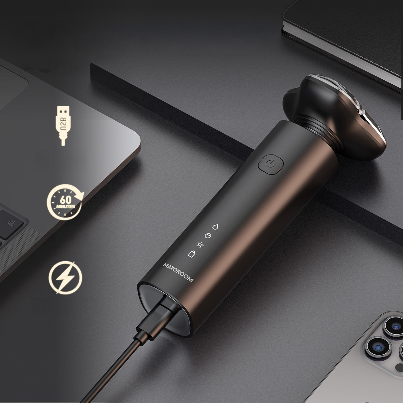 MAXGROOM BS-8012A 3-in-1 elektrinė skustuva - juoda -- Hair Clippers & Trimmers