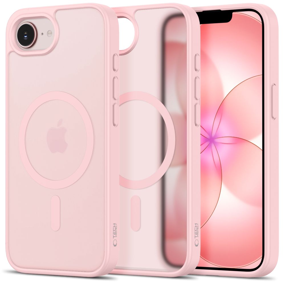 Tech-Protect BasicMag MagSafe Case, skirta iPhone 16e / 17e - Matte Pink -- iPhone 16e