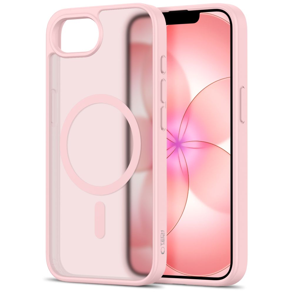 Tech-Protect BasicMag MagSafe Case, skirta iPhone 16e / 17e - Matte Pink -- iPhone 16e