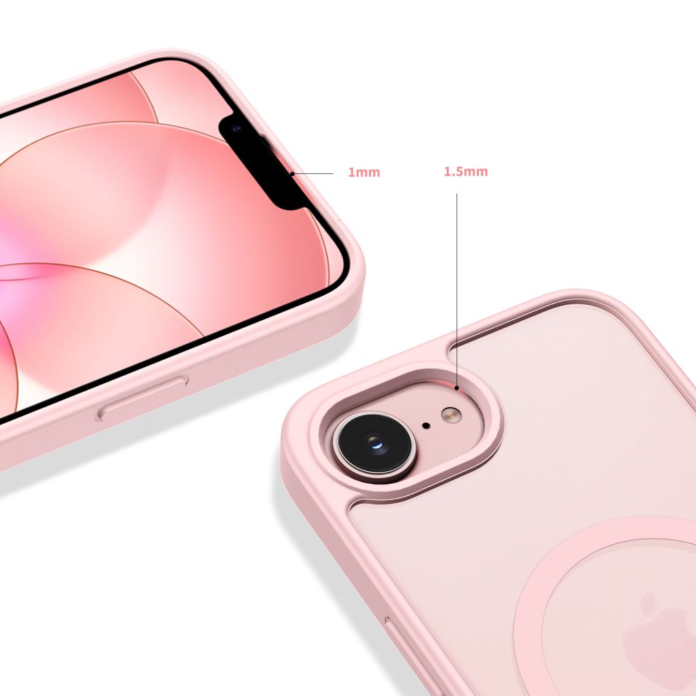 Tech-Protect BasicMag MagSafe Case, skirta iPhone 16e / 17e - Matte Pink -- iPhone 16e