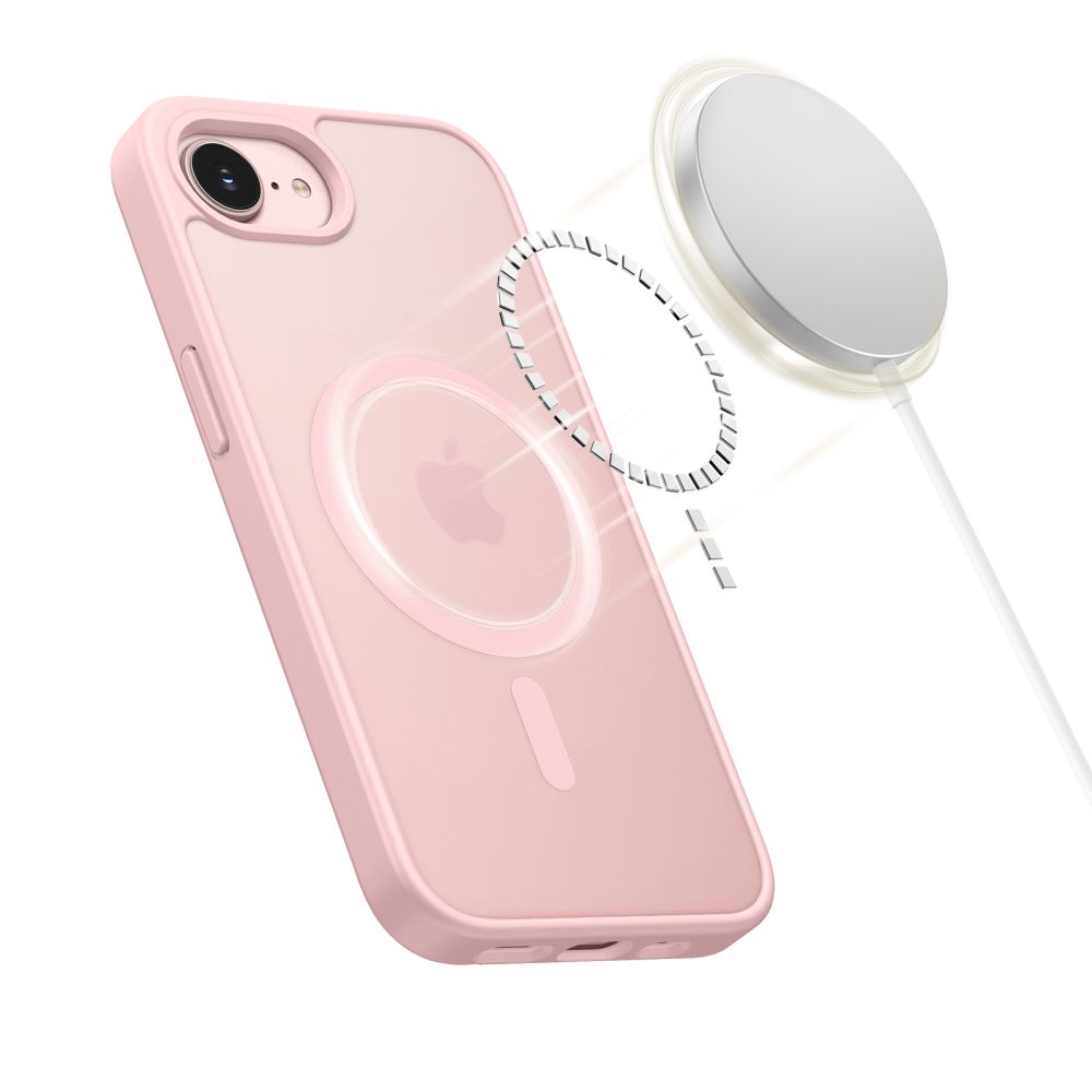 Tech-Protect BasicMag MagSafe Case, skirta iPhone 16e / 17e - Matte Pink -- iPhone 16e