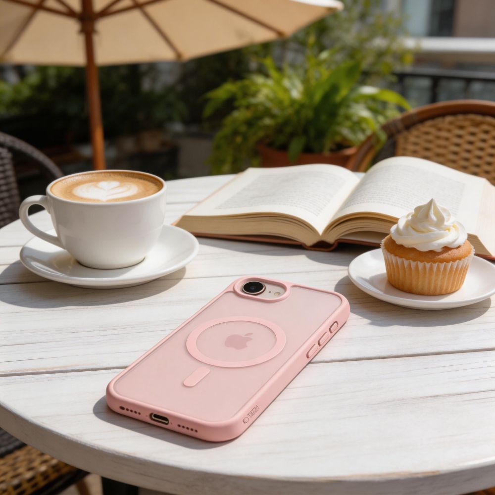 Tech-Protect BasicMag MagSafe Case, skirta iPhone 16e / 17e - Matte Pink -- iPhone 16e