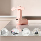 Jisulife Handheld Fan Life8 Nešiojamas USB ventiliatorius su energijos banko funkcija 2000mAh ir žibintu - rožinė --...