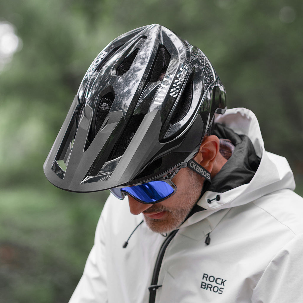 Rockbros LK-99 Kalnų dviračio šalmas su reguliuojama saugale ir magnetiniu užsegimu 58-62 cm - juodas -- Bicycle Helmets