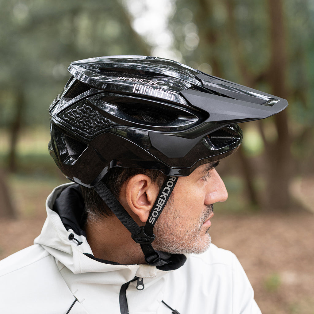 Rockbros LK-99 Kalnų dviračio šalmas su reguliuojama saugale ir magnetiniu užsegimu 58-62 cm - juodas -- Bicycle Helmets