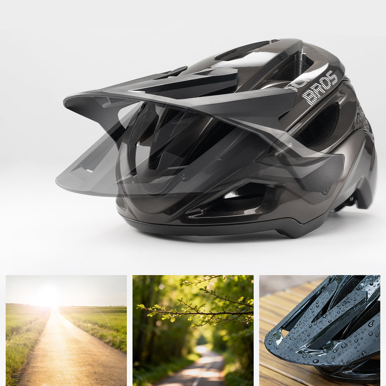 Rockbros LK-99 Kalnų dviračio šalmas su reguliuojama saugale ir magnetiniu užsegimu 58-62 cm - juodas -- Bicycle Helmets