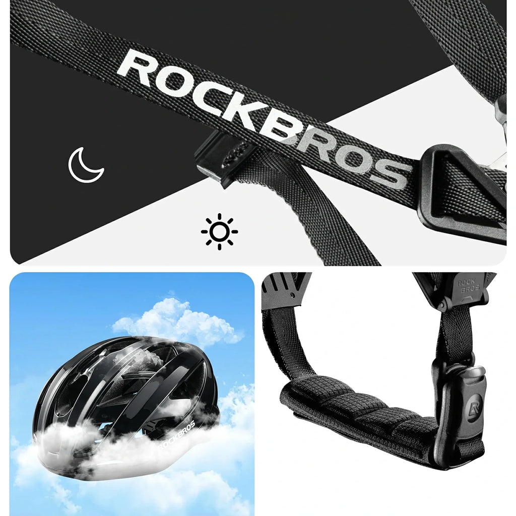 Rockbros LK-69 Dviračio šalmas su sustiprintu rėmu 58-62 cm - juodas -- Bicycle Helmets