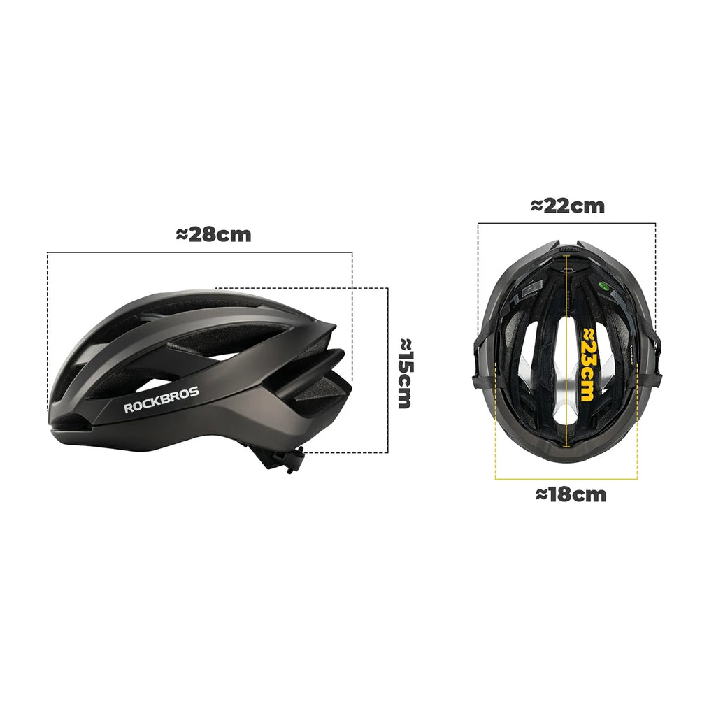 Rockbros LK-69 Dviračio šalmas su sustiprintu rėmu 58-62 cm - juodas -- Bicycle Helmets