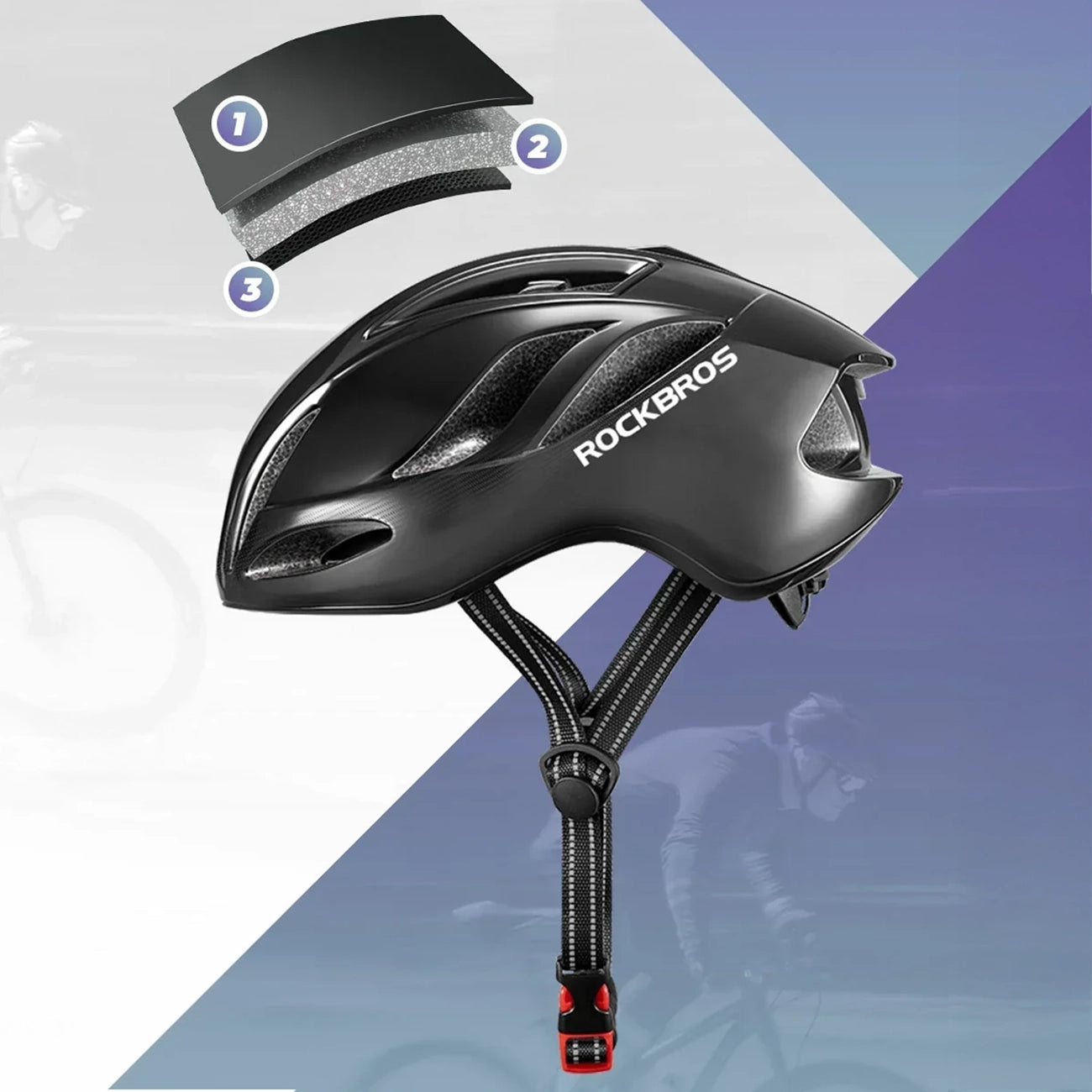 Rockbros TS-42 lengvas dviračio šalmas 58-62 cm - titanas -- Bicycle Helmets