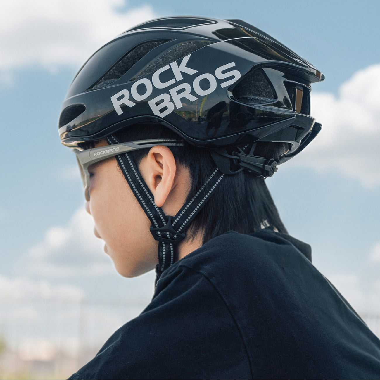 Rockbros TS-42 lengvas dviračio šalmas 58-62 cm - juodas -- Bicycle Helmets