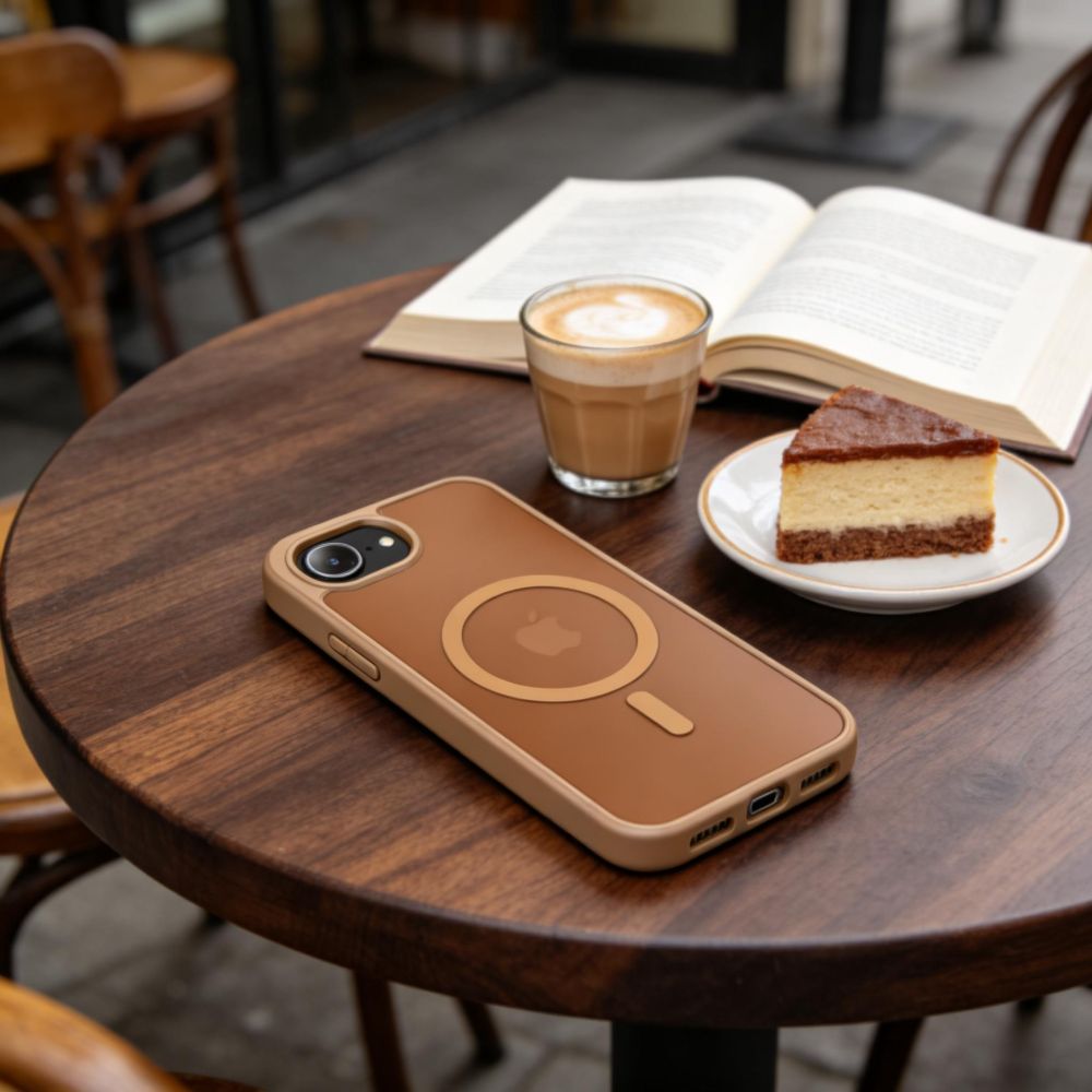 Tech-Protect BasicMag MagSafe Case, skirta iPhone 16e / 17e - Brown -- iPhone 16e