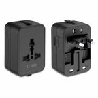 Tech-Protect TA300 kelioninis adapteris EU / UK / AU - juodas -- USB Adapters