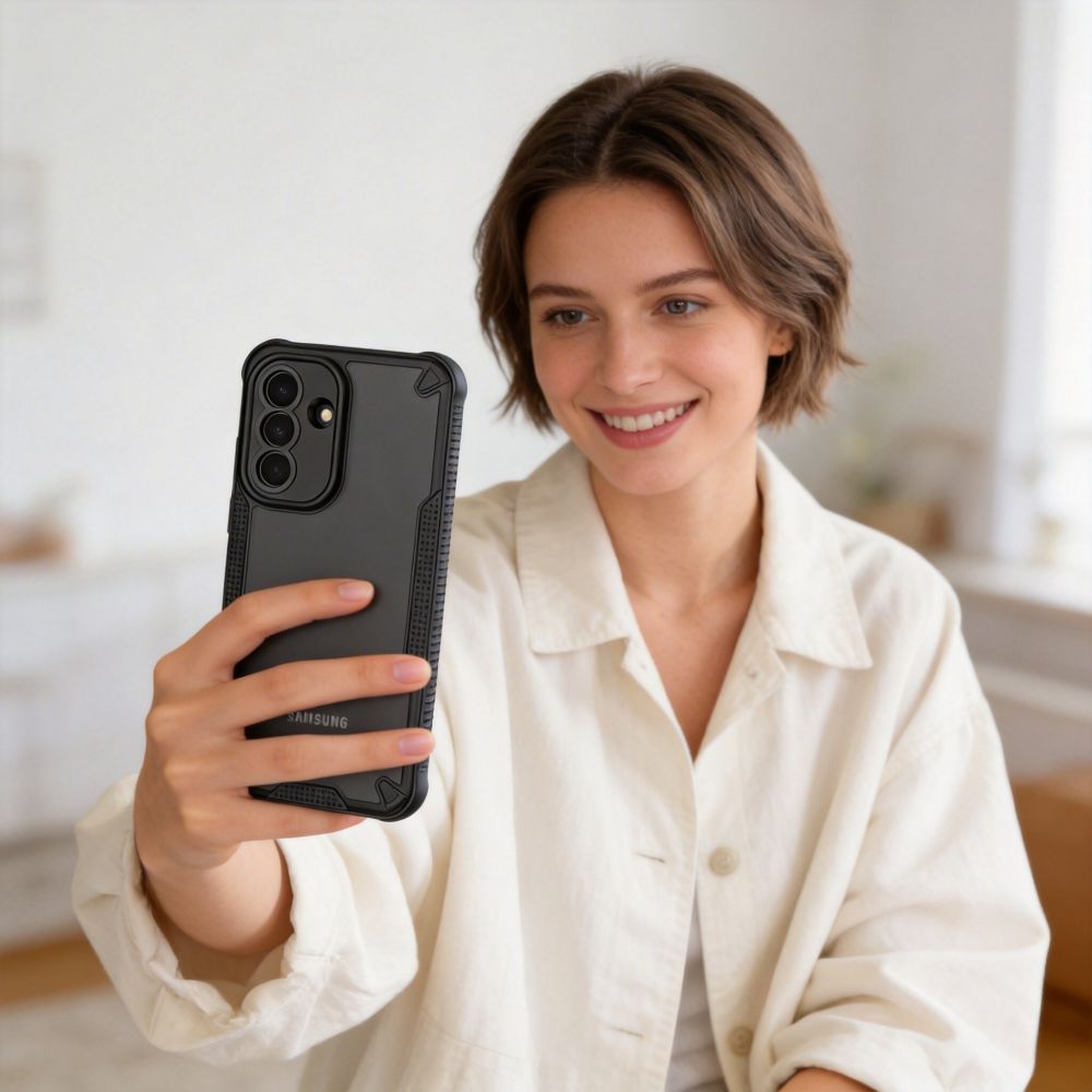 Tech-Protect Rugged Shield Case, skirta Samsung Galaxy A37 5G - Translucent Black -- Samsung Galaxy A37