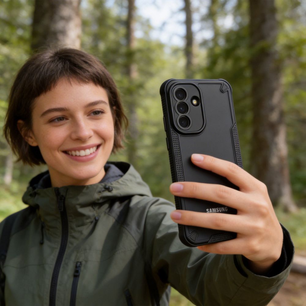 Tech-Protect Rugged Shield Case, skirta Samsung Galaxy A57 5G - Translucent Black -- Samsung Galaxy A57