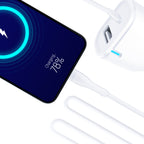 3mk automobilinis įkroviklis 20W PD3.0 QC 3.0 USB 1A1C – baltas -- Cell phone chargers