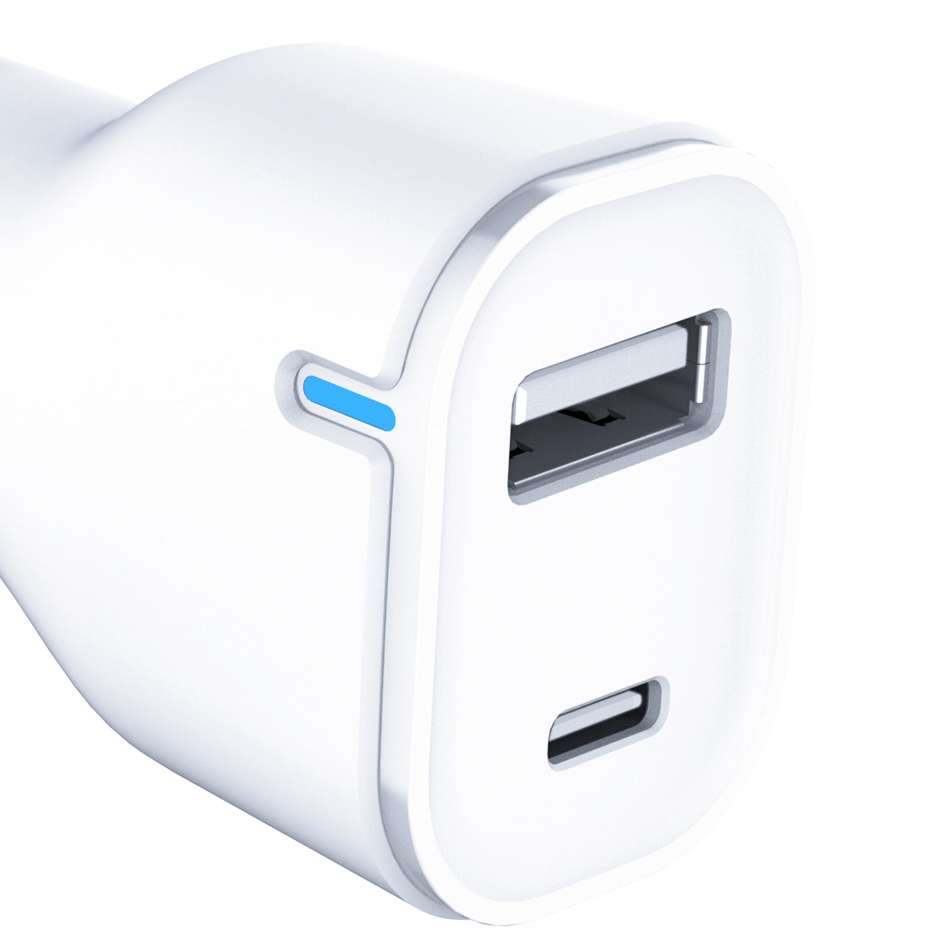 3mk automobilinis įkroviklis 20W PD3.0 QC 3.0 USB 1A1C – baltas -- Cell phone chargers