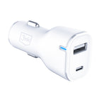 3mk automobilinis įkroviklis 20W PD3.0 QC 3.0 USB 1A1C – baltas -- Cell phone chargers