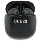 „Guess“ spausdintas klasikinis logotipas „Bluetooth“ belaidės ausinės – juodos