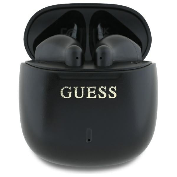 „Guess“ spausdintas klasikinis logotipas „Bluetooth“ belaidės ausinės – juodos