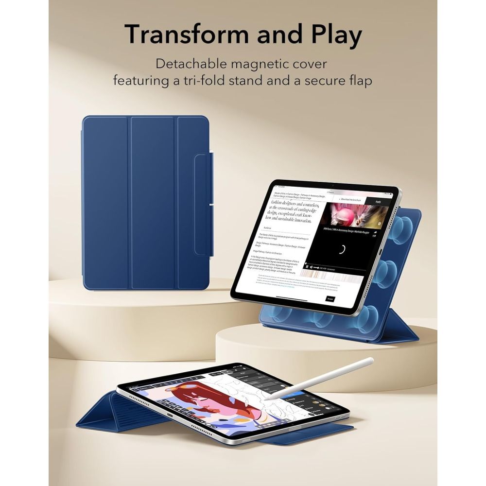 ESR Rebound Magnetic Case už iPad Air 10.9" (2020/2022) / 11" (2024/2025/2026) – Navy Blue -- iPad Air 10.9