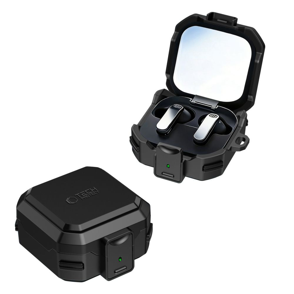 Tech-Protect Carbonox MagSafe Case, skirta Samsung Galaxy Buds 4 / 4 Pro - Black -- Headphone Cases