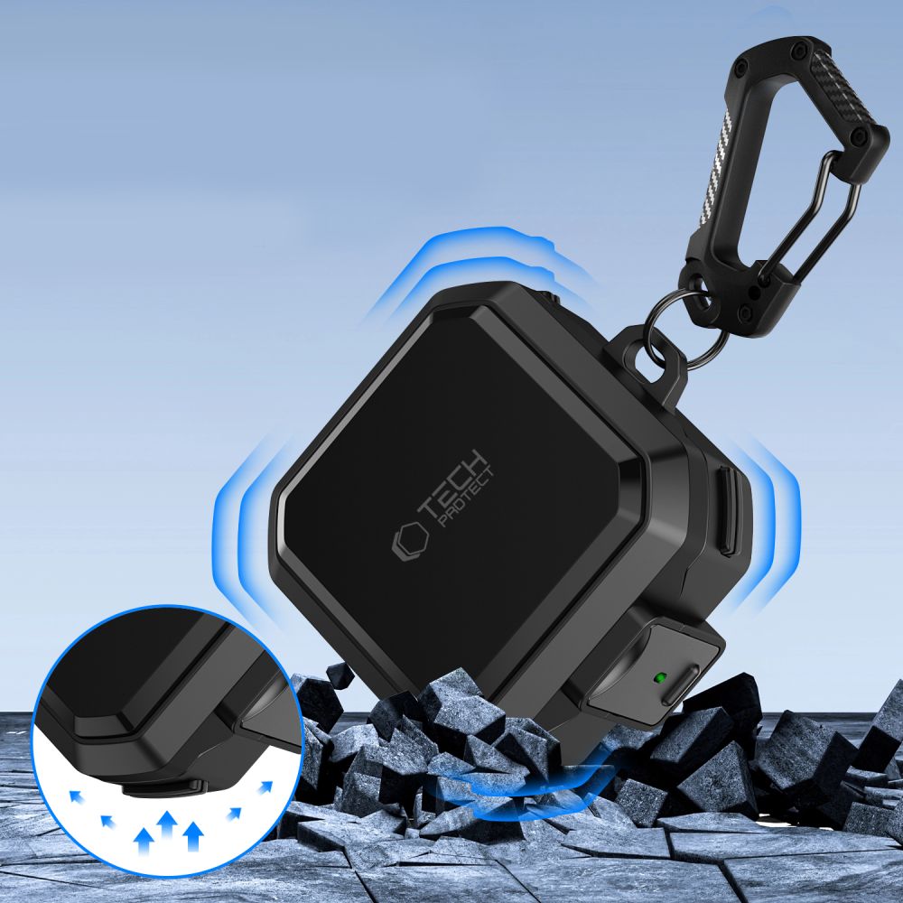 Tech-Protect Carbonox MagSafe Case, skirta Samsung Galaxy Buds 4 / 4 Pro - Black -- Headphone Cases