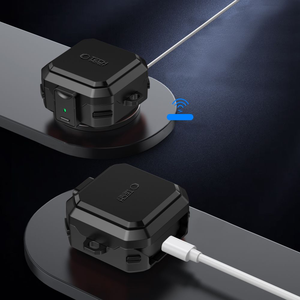 Tech-Protect Carbonox MagSafe Case, skirta Samsung Galaxy Buds 4 / 4 Pro - Black -- Headphone Cases