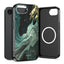 Tech-Protect Lamano MagSafe Case, skirta iPhone 16e / 17e - Black and Green -- iPhone 16e