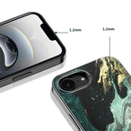 Tech-Protect Lamano MagSafe Case, skirta iPhone 16e / 17e - Black and Green -- iPhone 16e