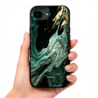 Tech-Protect Lamano MagSafe Case, skirta iPhone 16e / 17e - Black and Green -- iPhone 16e