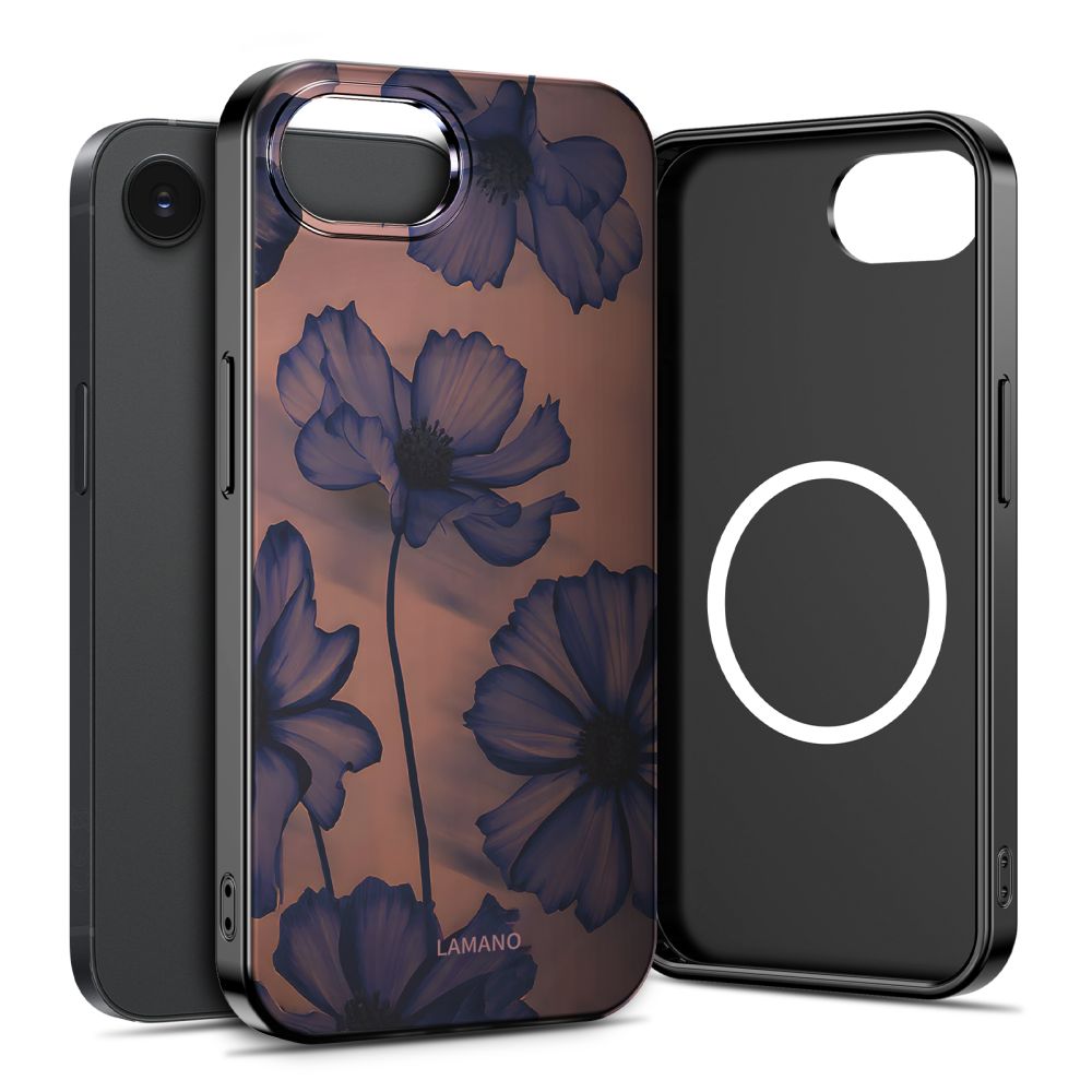 Tech-Protect Lamano MagSafe dėklas, skirtas iPhone 16e / 17e - brown-purple -- iPhone 16e / iPhone 17e