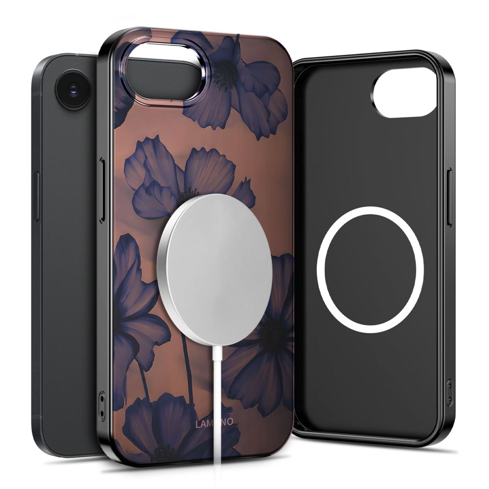 Tech-Protect Lamano MagSafe dėklas, skirtas iPhone 16e / 17e - brown-purple -- iPhone 16e / iPhone 17e