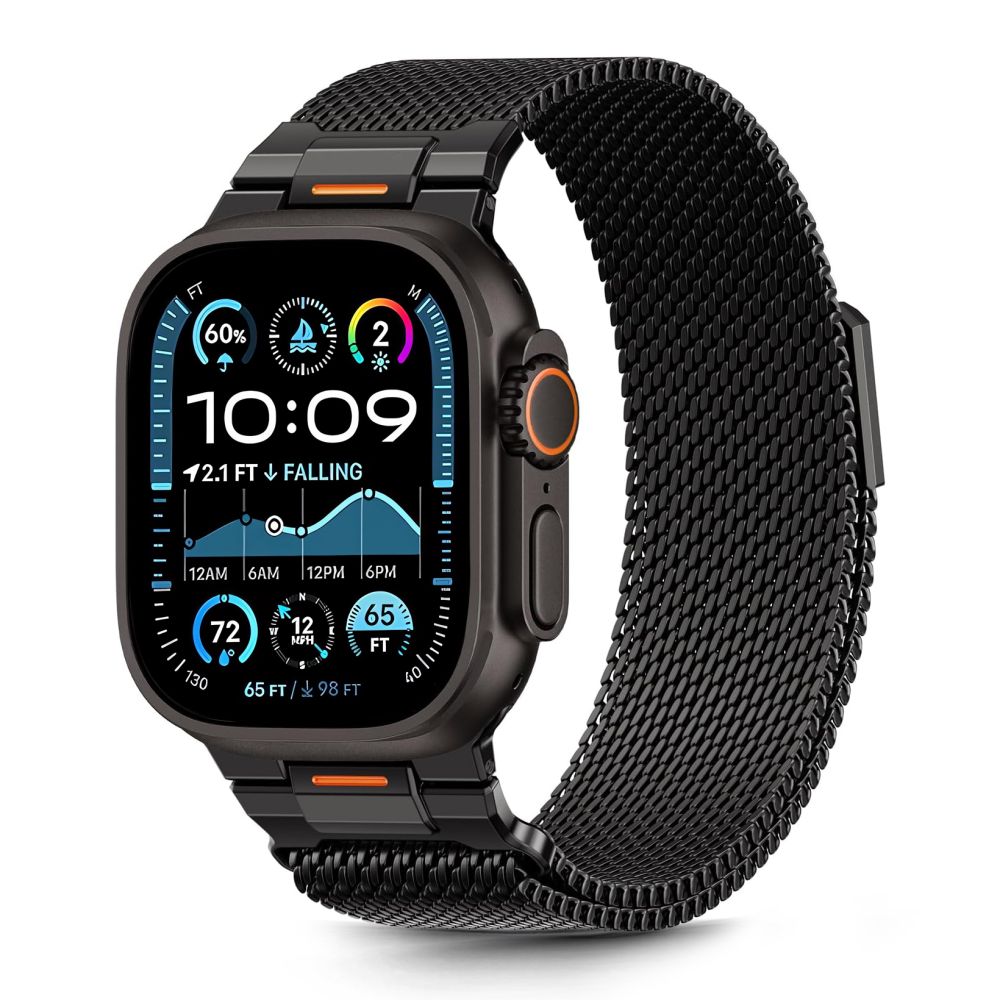 Tech-Protect Milano Vanguard apyrankė, skirta Apple Watch (44 / 45 / 46 / 49 mm) – juoda -- Apple Watch