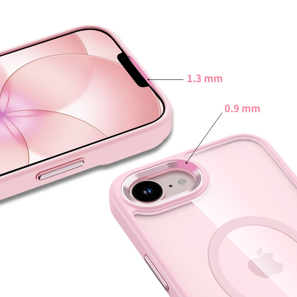 Tech-Protect Magmat MagSafe Case, skirta iPhone 16e / 17e - Transparent Pink -- iPhone 16e