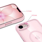 Tech-Protect Magmat MagSafe Case, skirta iPhone 16e / 17e - Transparent Pink -- iPhone 16e