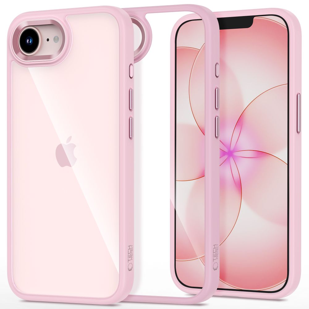 Tech-Protect Magmat Case, skirta iPhone 16e / 17e - Transparent Pink -- iPhone 16e