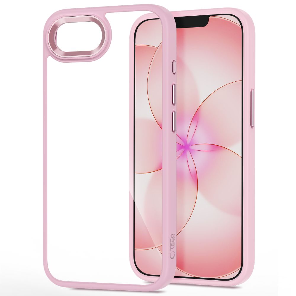 Tech-Protect Magmat Case, skirta iPhone 16e / 17e - Transparent Pink -- iPhone 16e