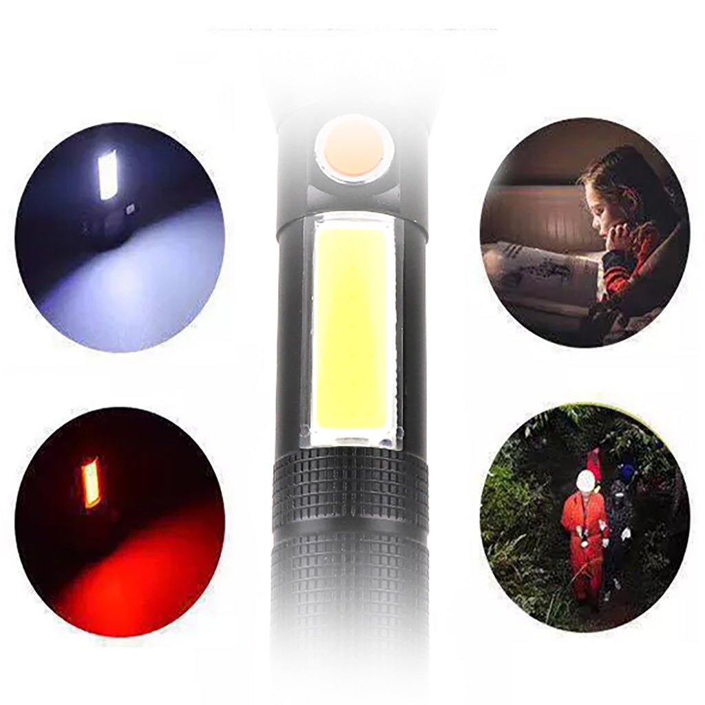 Wozinsky WLR-31 5W 500lm CREE 3 in 1 multifunkcinė žibintuvėlis su stiklo laužtuvų ir saugos diržo pjaustytuvu - juoda --...