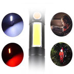 Wozinsky WLR-31 5W 500lm CREE 3 in 1 multifunkcinė žibintuvėlis su stiklo laužtuvų ir saugos diržo pjaustytuvu - juoda --...