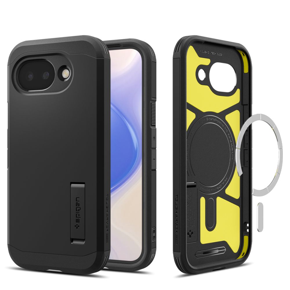 Spigen Tough Armor Mag MagSafe dėklas, skirtas Google Pixel 10A – juodas