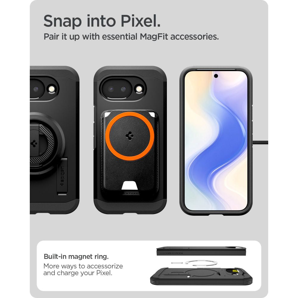 Spigen Tough Armor Mag MagSafe dėklas, skirtas Google Pixel 10A – juodas