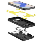 Spigen Tough Armor Mag MagSafe dėklas, skirtas Google Pixel 10A – juodas